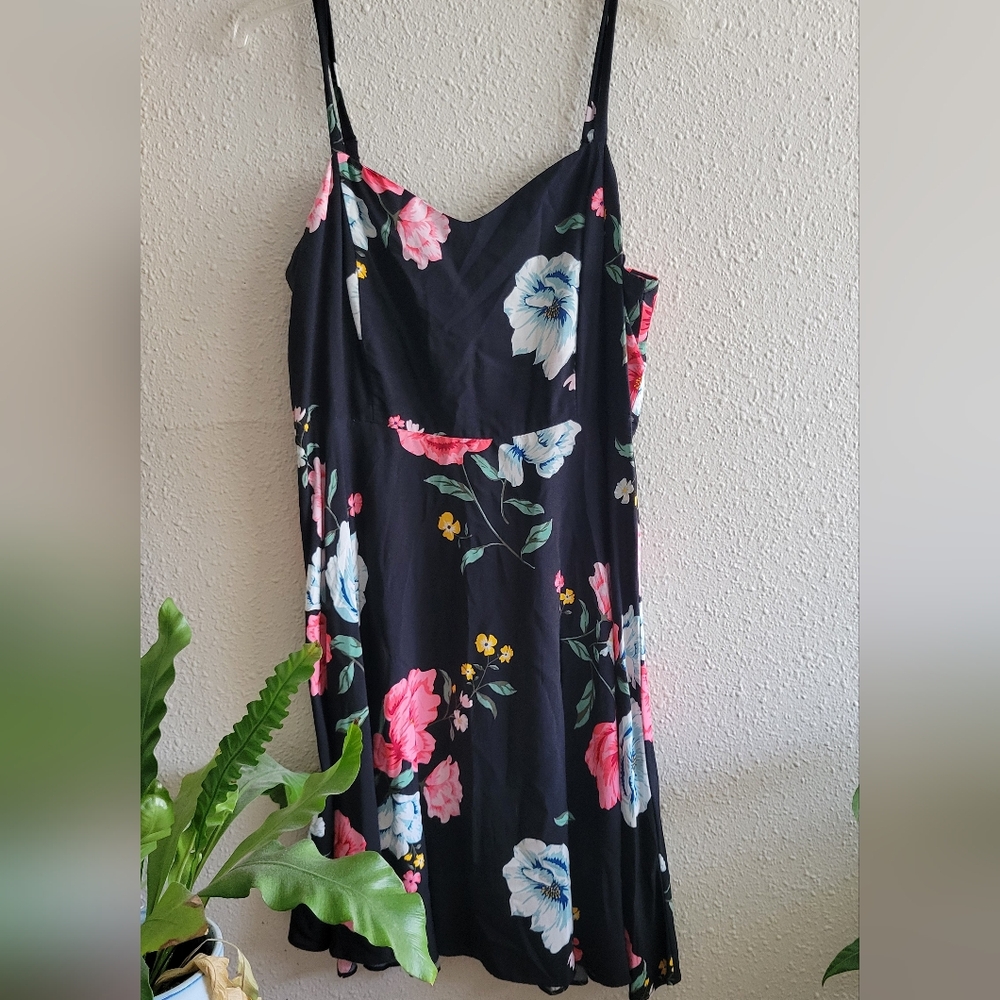 Old Navy Black Floral Cami Dress